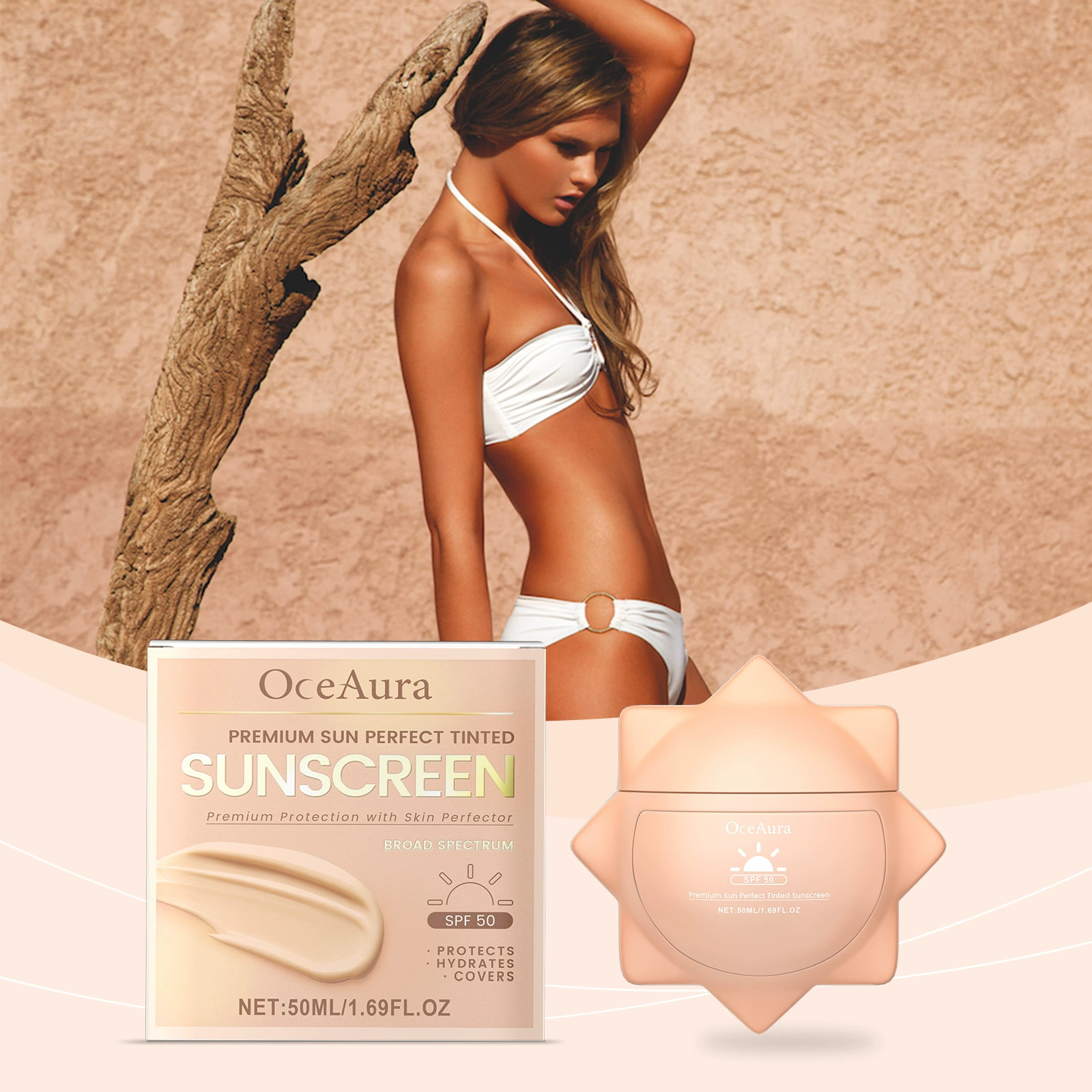 OCEAURA финишный защитный крем для лета на открытом воздухе, нежный уход за кожей, увлажняющий, нелипкий, легкий крем для ухода за кожей