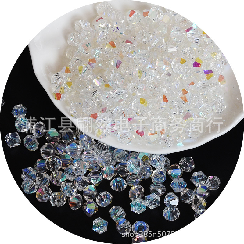 3-8mmAAAA水晶菱形珠精品水晶ガラス珠二頭尖珠DIY珠散珠アクセサリー部品