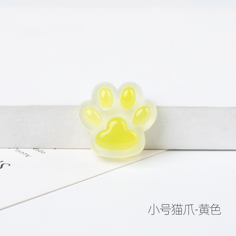 Accesorios de resina de dibujos animados luminoso lindo gato garra DIY crema pegamento teléfono móvil Shell parche accesorios para el cabello accesorios de parche de refrigerador