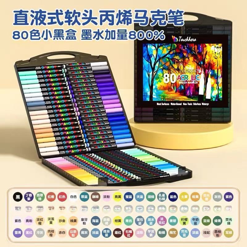 Rotulador acrílico de tipo líquido directo, pequeño y negro, para pintura artística infantil, a base de agua, fácil de limpiar, no mancha y se mezcla.