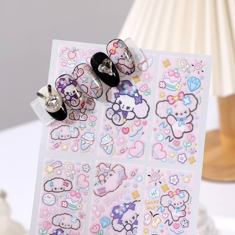 Rose manicure Japanese stickers nail stickers super nice cartoon stickers animal series nail jewelry