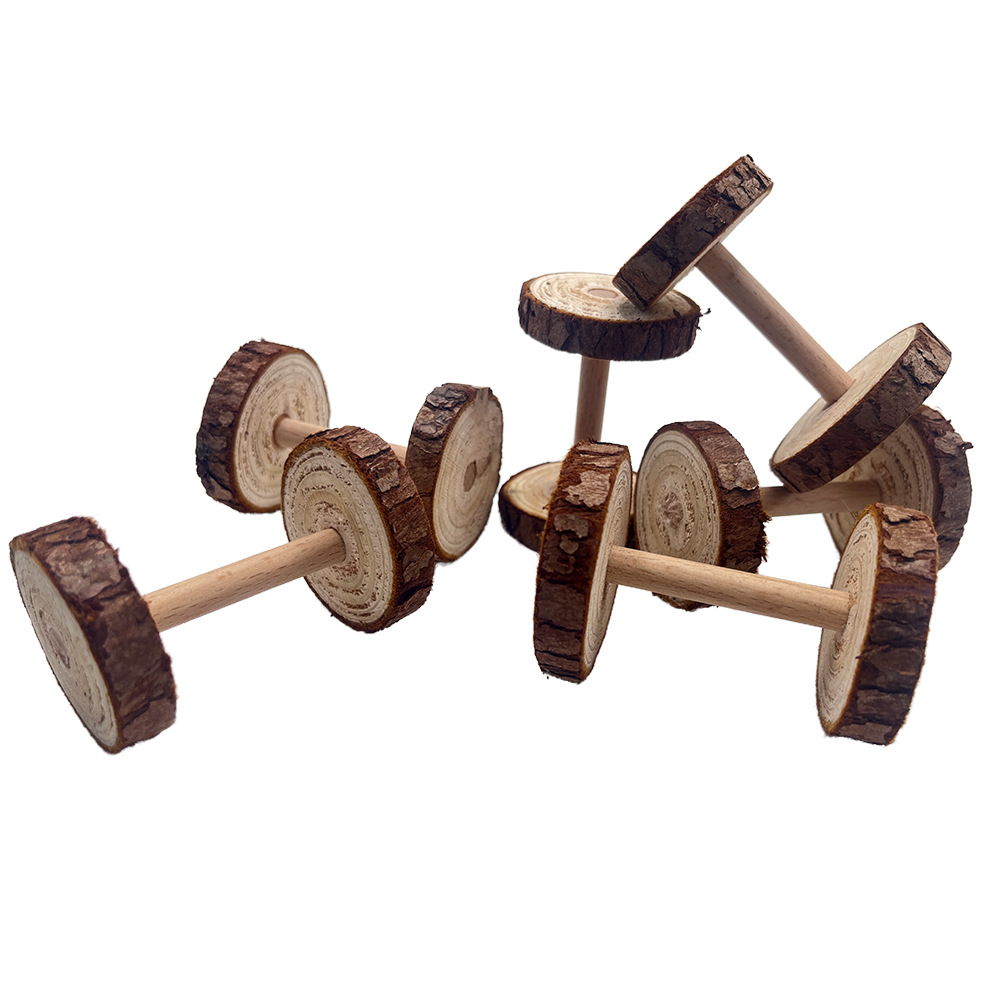 Amazon hámster cerdo holandés loro juguete de madera maciza pequeña mascota molar suministros hámster entrenamiento mancuerna juguete