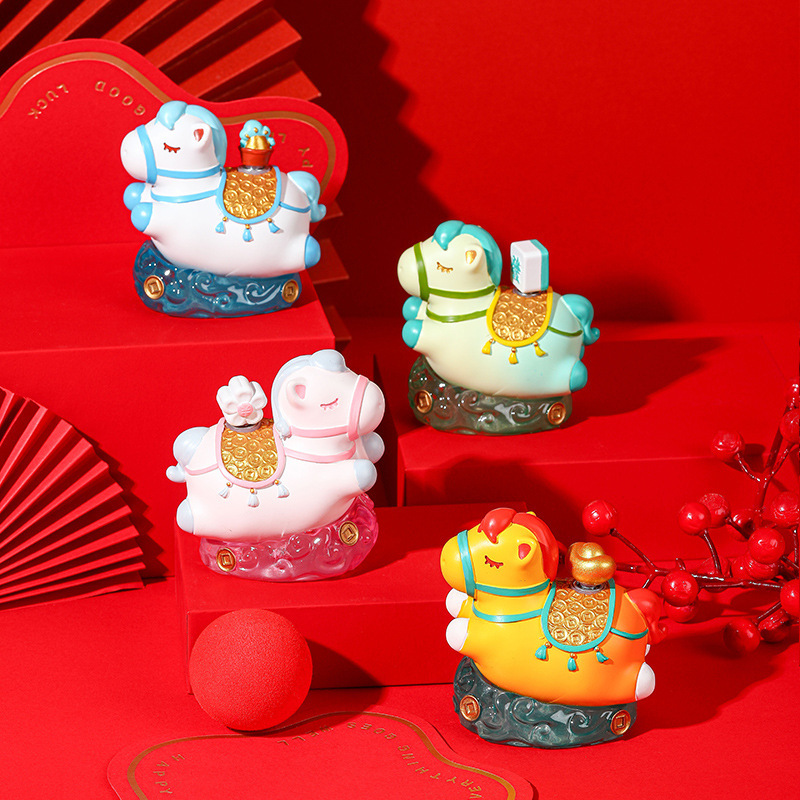 唐三彩小胖马洛阳文创纪念品马形摆件马上有钱博物馆伴手礼物西安|undefined