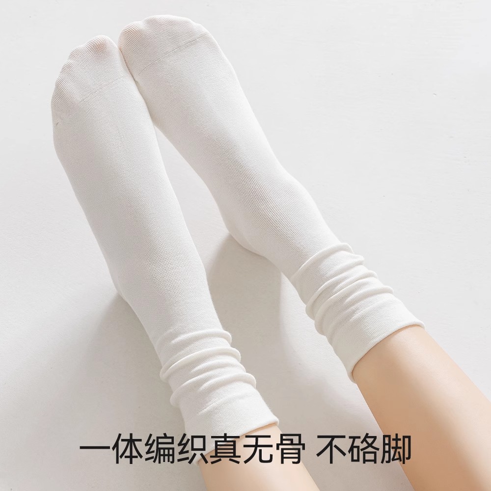 Calcetines de primavera y verano para mujer, calcetines de tubo de pila que absorben el sudor y transpirables, calcetines de confinamiento suaves y cerosos deshuesados, calcetines de mujer resistentes al pillaje