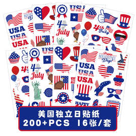 热卖美国250周年独立日封口贴 卡片礼物贴纸USA派对蛋糕烘焙装饰