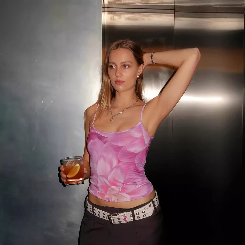 Amazon Foreign Trade Fashion Sexy Slim-Fit Crop Top with Printed Strapless Design, Slimming and Sexy Style Amazon Foreign Trade Fashion Sexy Slim-Fit Crop Top with Printed Strapless Design, Slimming and Sexy Style