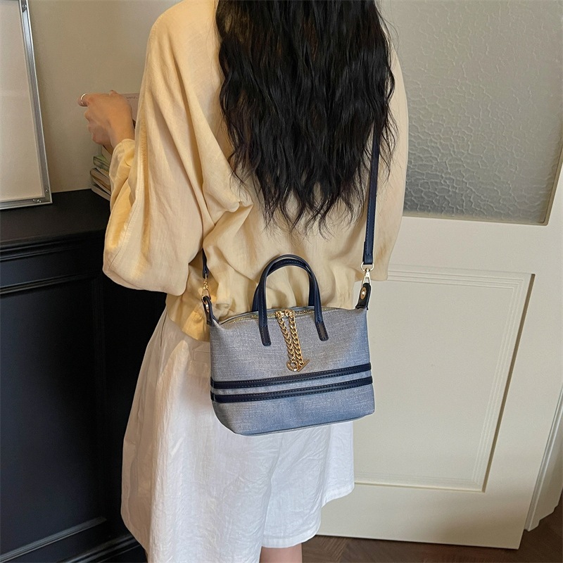Bolsa de lona popular para mujeres coreanas nuevo estilo de viaje retro estilo exterior ocio bolso de mano diario marrón medio