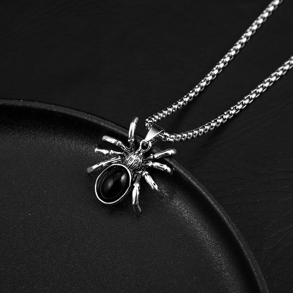 Collana ragno uomo stile dark gioielli hip hop con pendente_voghion.com