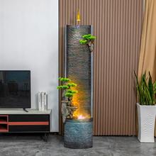 流水喷泉客厅水幕墙屏风循环水装饰招财风水轮电视柜旁边落地摆件