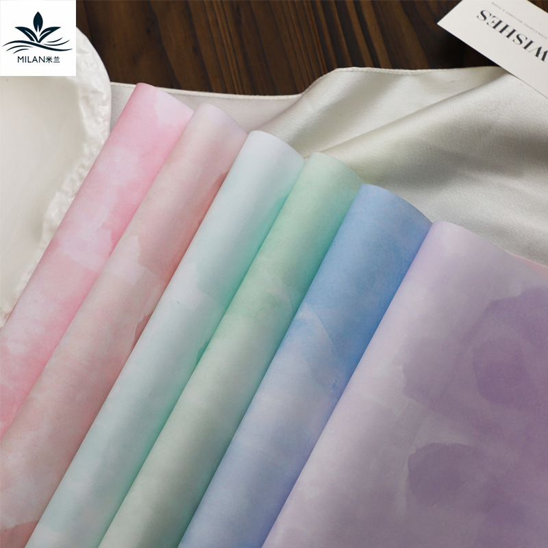 Nuevo papel de color de acuarela, papel de algodón impermeable, ramo de regalos, papel de envoltura de flores hechas a mano, papel de embalaje de flores DIY