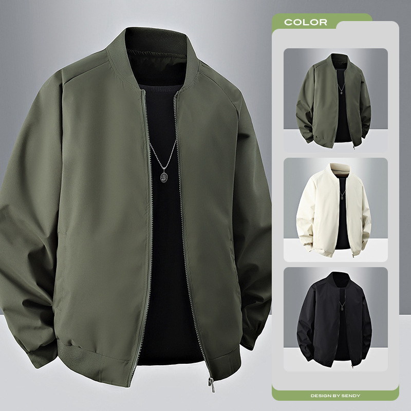 New Jacket American Retro Jacket Men's Solid Color Baseball Jacket Pilot Jacket Men's Coat Men's Top Men's New Jacket American Retro Jacket Men's Solid Color Baseball Jacket Pilot Jacket Men's Coat Men's Top Men's