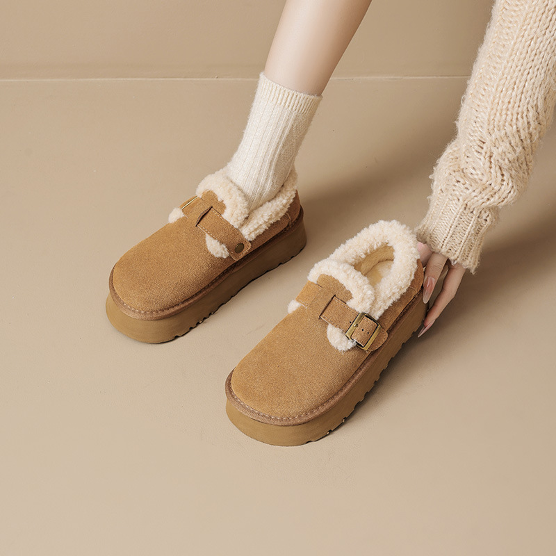 Augu Lion Deng Xiaoping Boccan zapatos mujeres 2025 nuevo otoño invierno al aire libre zapatos de algodón de nieve casuales zapatos de suela gruesa