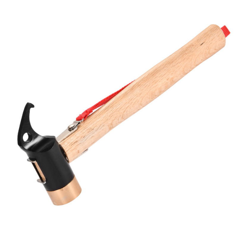 新款户外露营锤黄铜啄木鸟锤多功能帐篷天幕地钉锤野营榔头