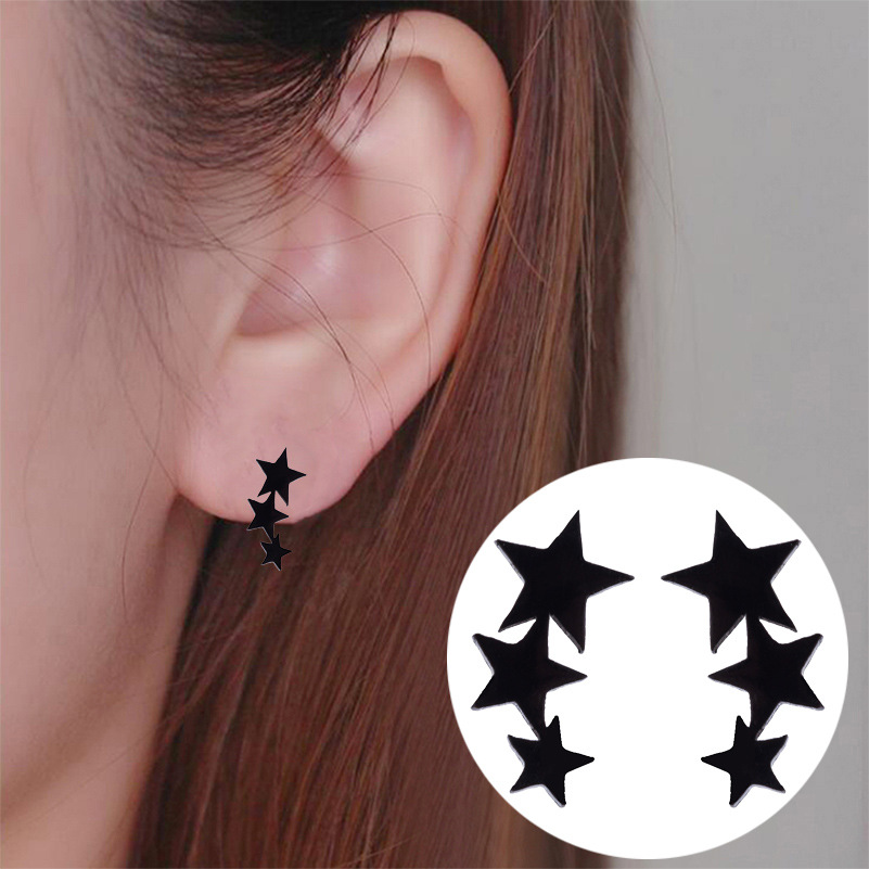 6g Weight PVD Coated Gold Plating Process 316 Stainless Steel Ear Needle Material 18K Gold, Real Gold Plated Plating Material PVD Coated 18K Gold Real Gold Plated Star Moon 304 Stainless Steel Fashion Waterproof Non Tarnish Ear Studs