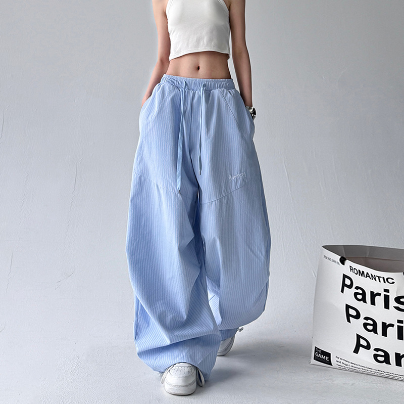 American Retro Crowd Pants Women's Striped Wide Leg Pants Dape Loose Jazz Dance Casual Sports Pants