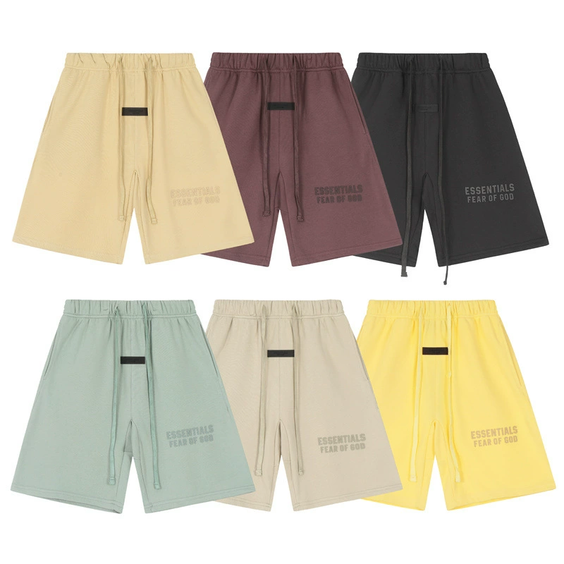 FOG ESSENTIALS сезон 8, свободные повседневные мужские шорты на шнурке с силиконовым принтом и надписью, модные