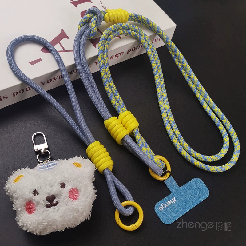 Mobile phone, strap, long brand adjustable cartoon cute shoulder bag, plush, with little bears