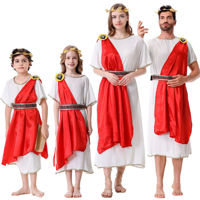 Halloween Carnival Cosplay Ancient Greek and Roman King Toga Caesar Party Masquerade Parent-child Costume