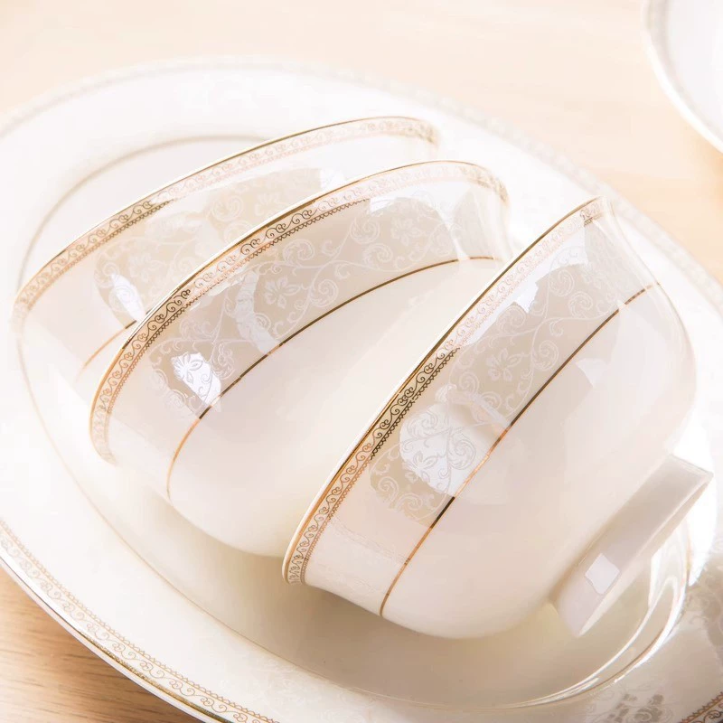 Ceramic Tableware Set, Home Use, Anti-Scald, Microwave & Dishwasher Safe, Multiple Sizes