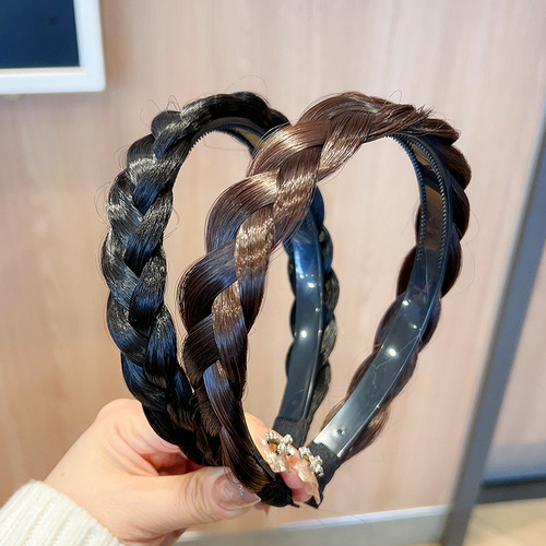  new style braided wig headband, handmade fishbone braided headband, internet celebrity braided hairpin for women