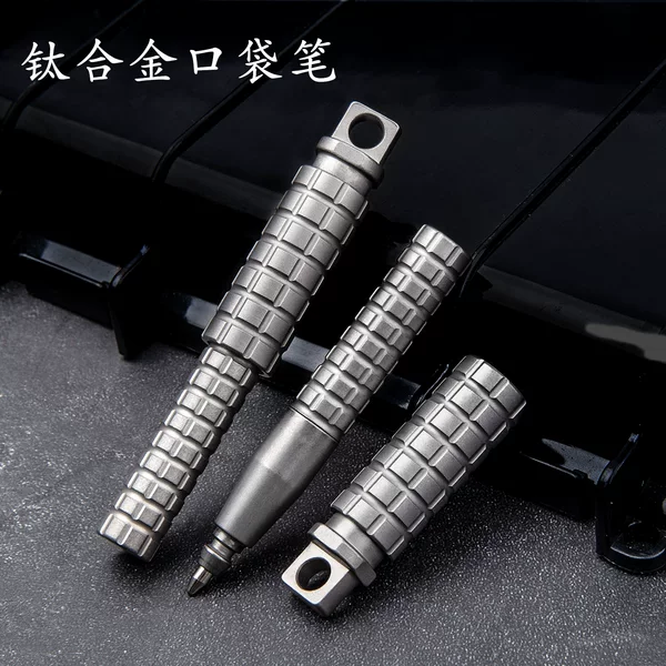 Titanium Alloy Mini Pocket Pen Outdoor Edc Tactical Pen Keychain Pen Portable Neutral Writing Pen Metal Pen
