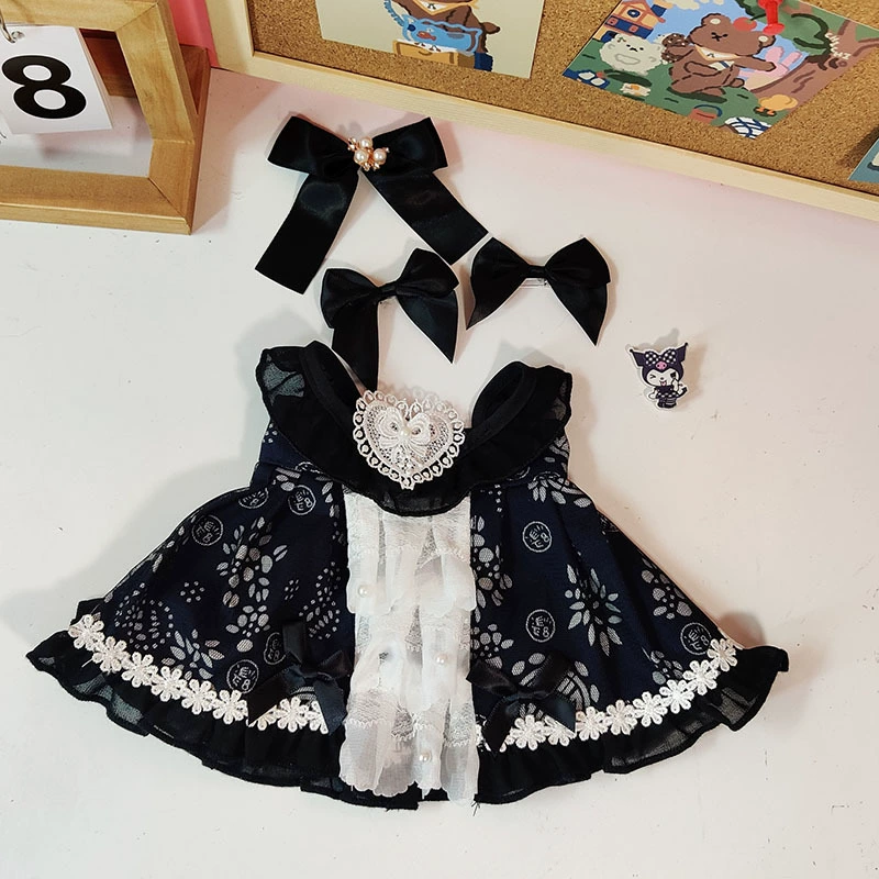 Кукла, платье, юбка, 30 см, с маленькими мишками, детская одежда