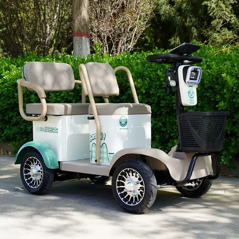 厂家批发Q2电动四轮车家用代步车接送孩子客货两用双排座四轮电瓶