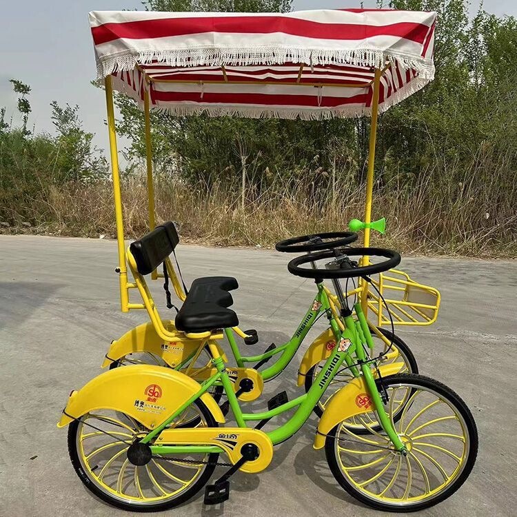 Four-Wheeled Bicycles for Two People, Suitable for Family Use, Children, or Couples, for Sightseeing and Outings
