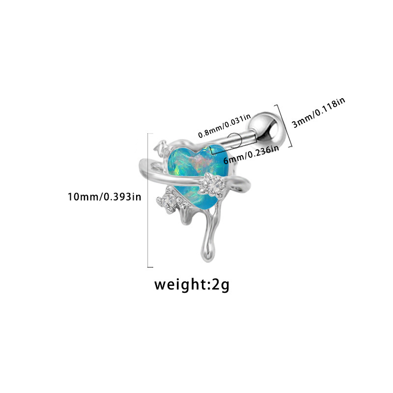 5g Weight Titanium Steel Ear Needle Material Cartilage earrings Classification 1 Piece Quantity Party, Street Occasion Titanium Steel Material Star, Heart Shape, Bow Knot Pattern All Seasons Season Unisex Gender Plating Design Hip-Hop, Streetwear Style 1 Piece Hip-Hop Streetwear Star Heart Shape Bow Knot Plating Titanium Steel Cartilage Earrings 23