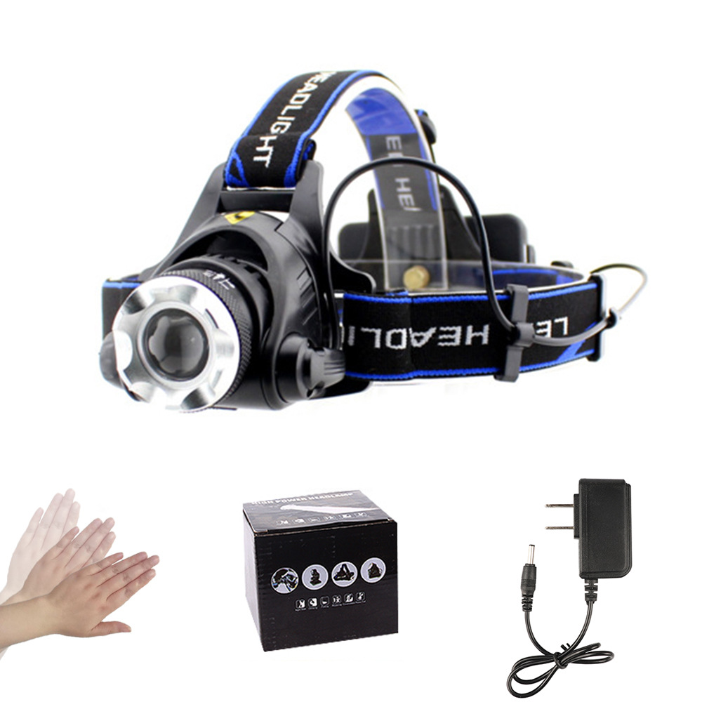 Luz potente, batería de larga duración, sensor, enfoque telescópico, linterna montada en la cabeza, batería de litio recargable por USB, resistente al agua, linterna frontal LED ultrabrillante