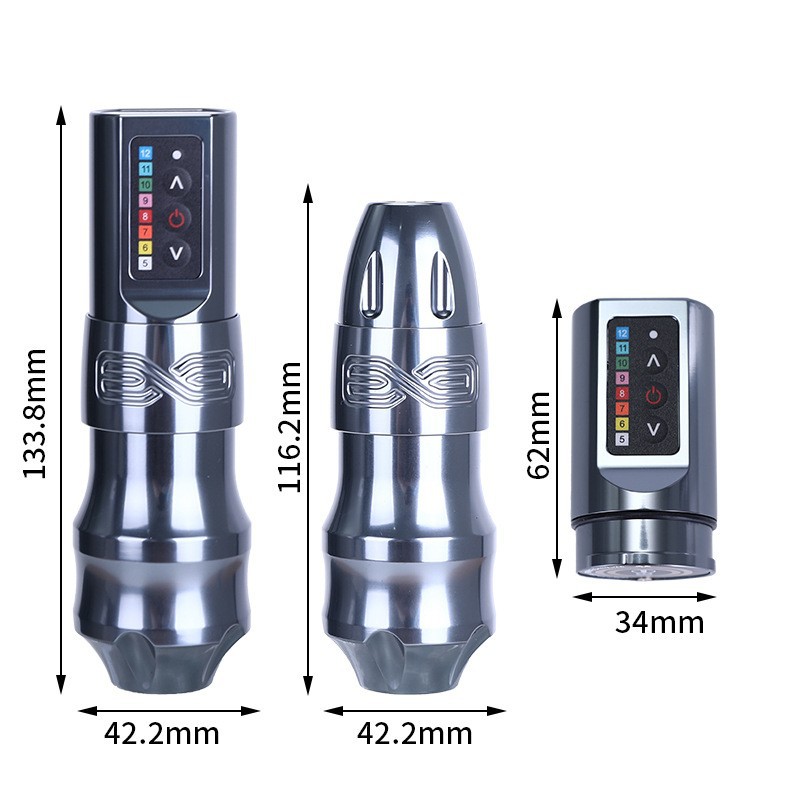Pluma de tatuaje inalámbrica Liqi Tattoo Dual Battery EXO con motor de copa hueca para tatuajes, corte y sombreado, transfronterizo.