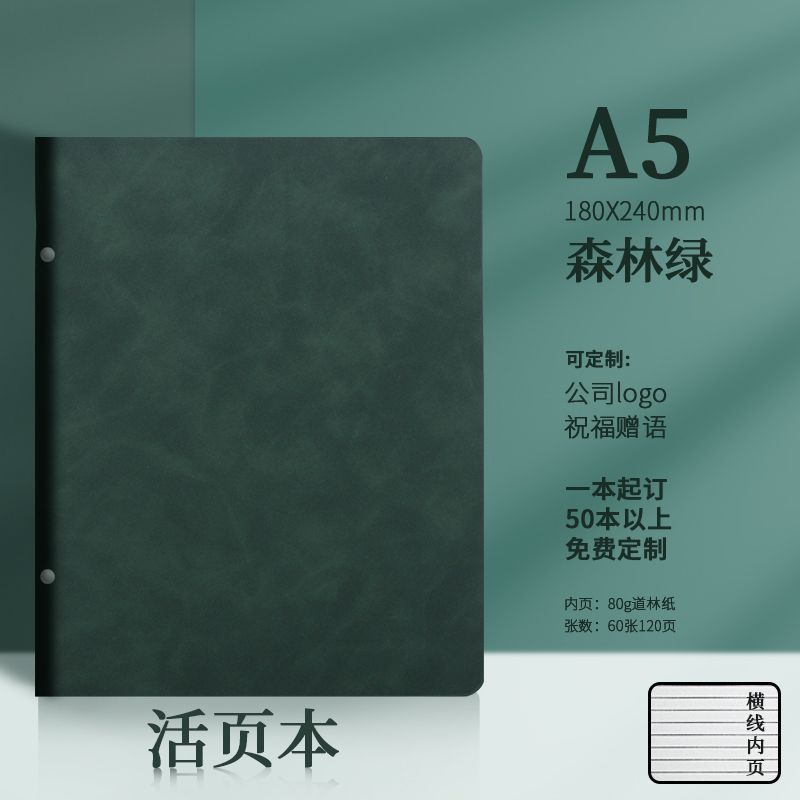 软皮外壳B5九孔活页本活页夹文件夹可拆卸高颜值不硌手封面A5六孔|undefined