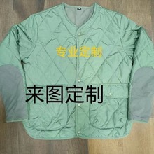 定制3M发热棉服男士宽松绿色菱格外套立领短款大码加绒加厚棉衣