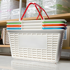 メーカー現物趙一鳴買い物かごスーパー売り場の大型ショッピング枠の透かし底のプラスチック製の手提げかご