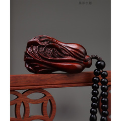 犀牛角紫檀木雕白菜百文玩手把件實木雕刻工藝禮品汽車裝飾掛件
