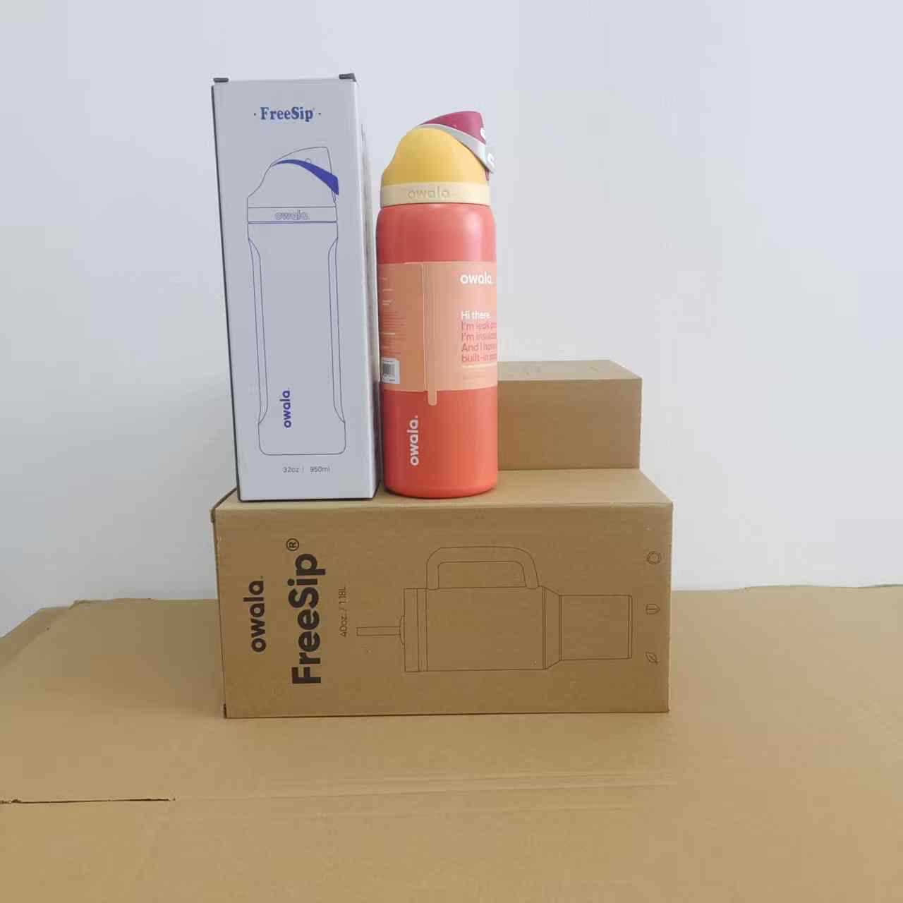 Owala en stock de gran capacidad portátil hervidor de agua al aire libre para hombres tazas de agua caliente de moda para mujeres tazas de fruta deportivas al por mayor