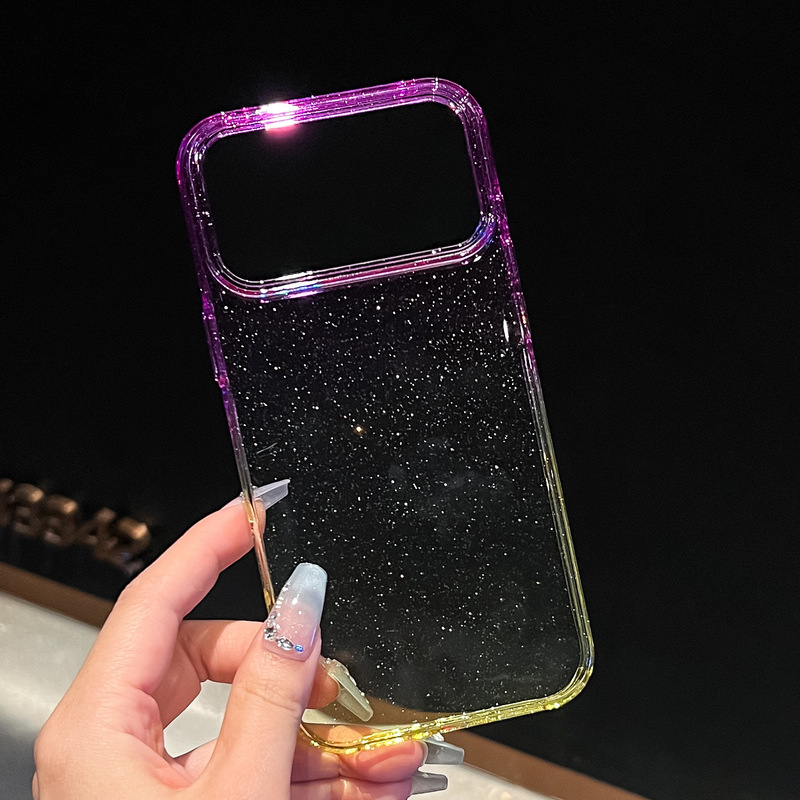 适用iPhone17Promax渐变手机壳苹果16Pro闪粉透明三星S25Ultra壳|undefined