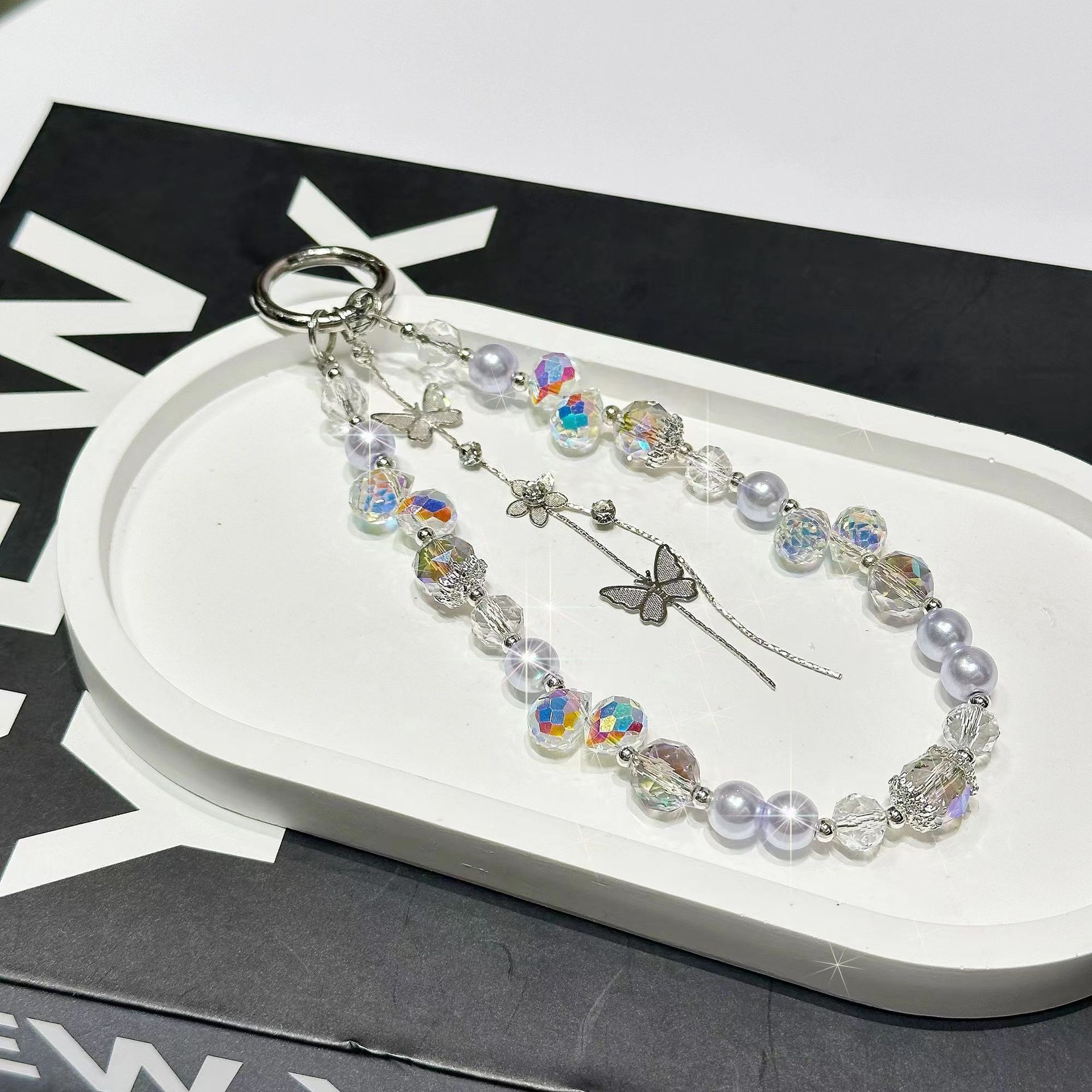 보라색-술 나비 [투명 클립 카드 포함]