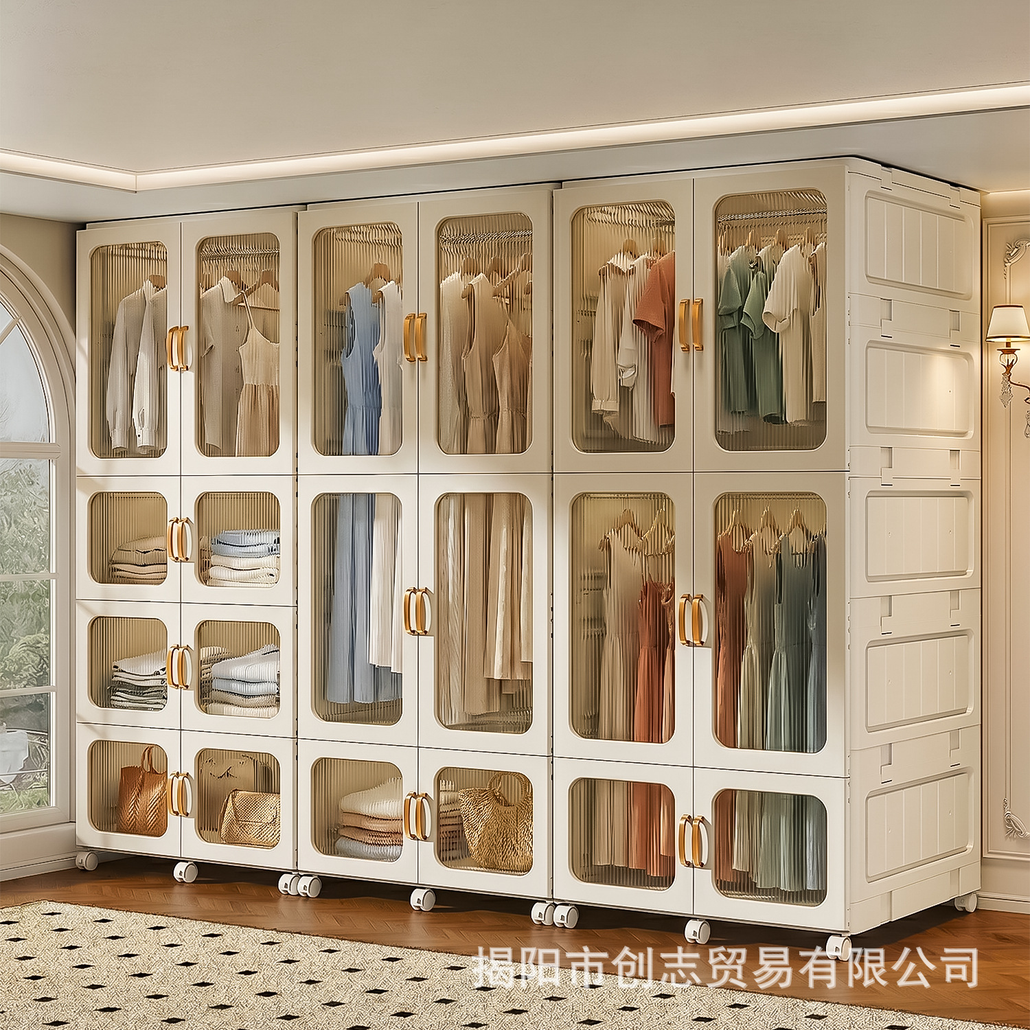 Inventario plegable de gran capacidad sin instalación de ropa de adultos armario simple armario de almacenamiento de artículos de dormitorio armario
