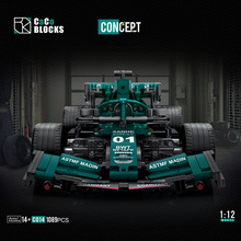 咔扣1:12赛车系列-F1（绿色静态版）男孩积木拼组装玩具高端礼品