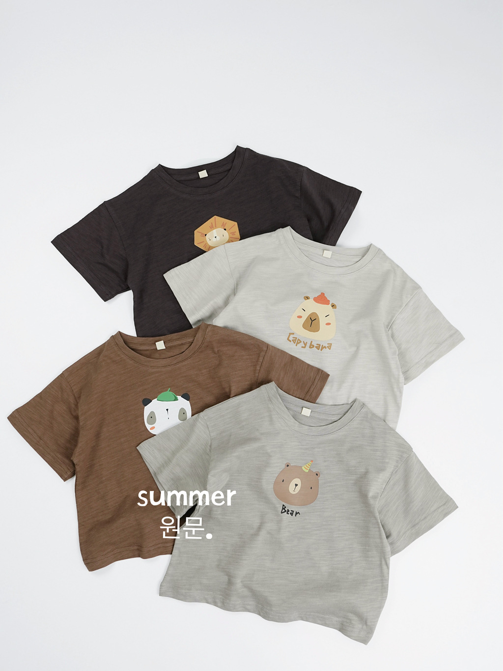 子供半袖2025新型男女児童漫画プリントジャケット赤ちゃん洋気半袖tシャツ夏服a類