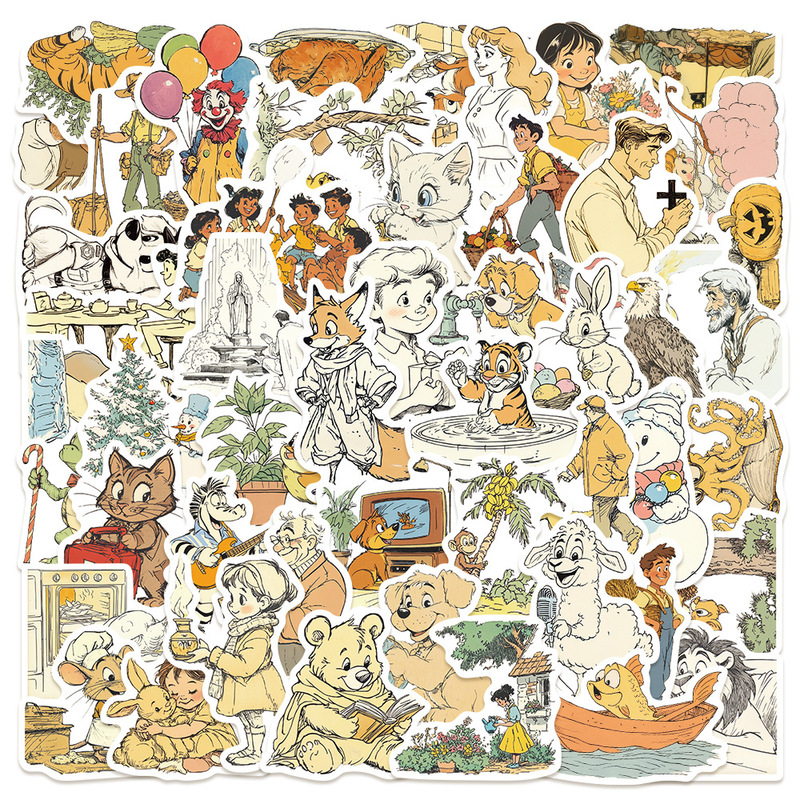 50 Cartoon Fluffy Holiday Graffiti Stickers Phone Case Guitar Helmet Decorative Stickers Handbook Stickers