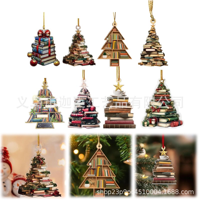 国境を越えた新しいBookクリスマスツリーOrnamentストラップアクリル装飾品ストラップ|undefined