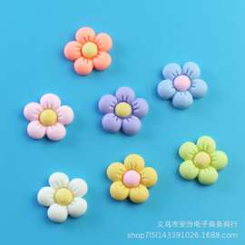 ins风花朵蛋糕装饰彩色小花儿童公主diy手工糖果色五瓣花树脂配件