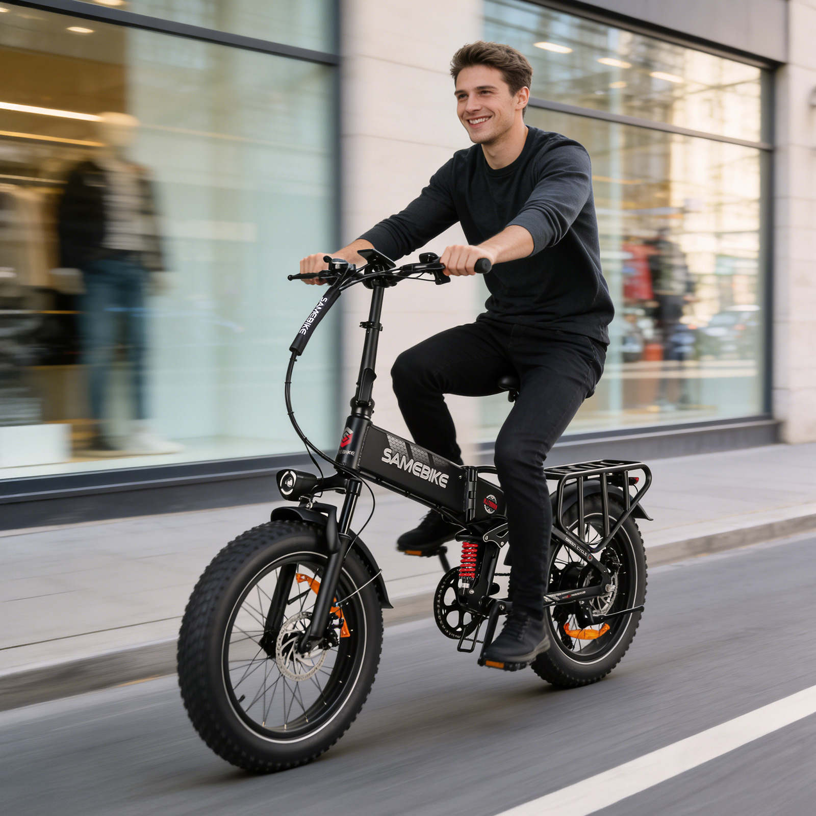 20-inch folding electric bicycle with 20×4.0 fat tires, in stock at overseas warehouse, available for one-piece drop shipping and cross-border supply