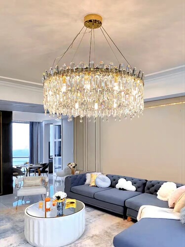 New French Light Luxury Crystal Chandelier Living Room Lamp Main Light Modern Minimalist Dining Room Bedroom Study Designer Lamp