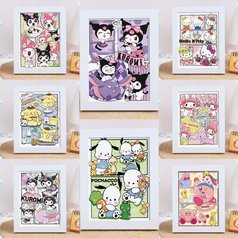 Kuromi алмазная живопись Sanrio детский handmade diy алмазная наклейка студенты полная алмазная мозаика живопись подарок оптом