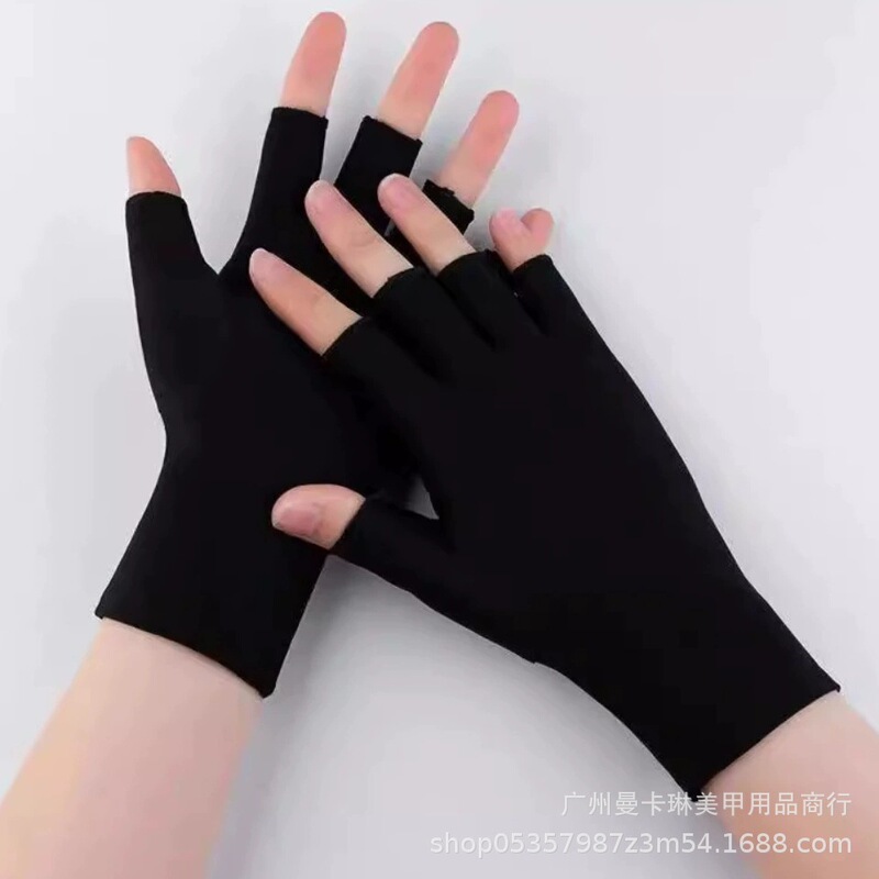 Uv Protection Gloves for Nail Art, Anti-Ultraviolet, Anti-Tanning, Anti-Radiation, Fingerless Sun Protection Gloves for Nail Work