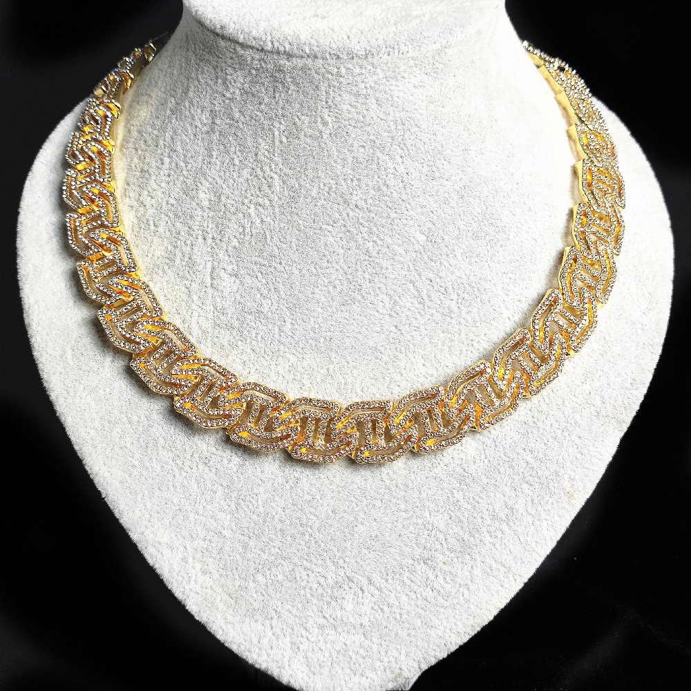 Hip-Hop Geometric Alloy Rhinestone Menu0027S Necklace 1 Piece