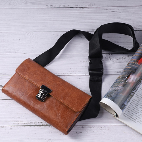 New European and American-style men's business wallet: short, versatile clutch bag made of foldable cowhide with a neutral PVC design—available in mid-length options.